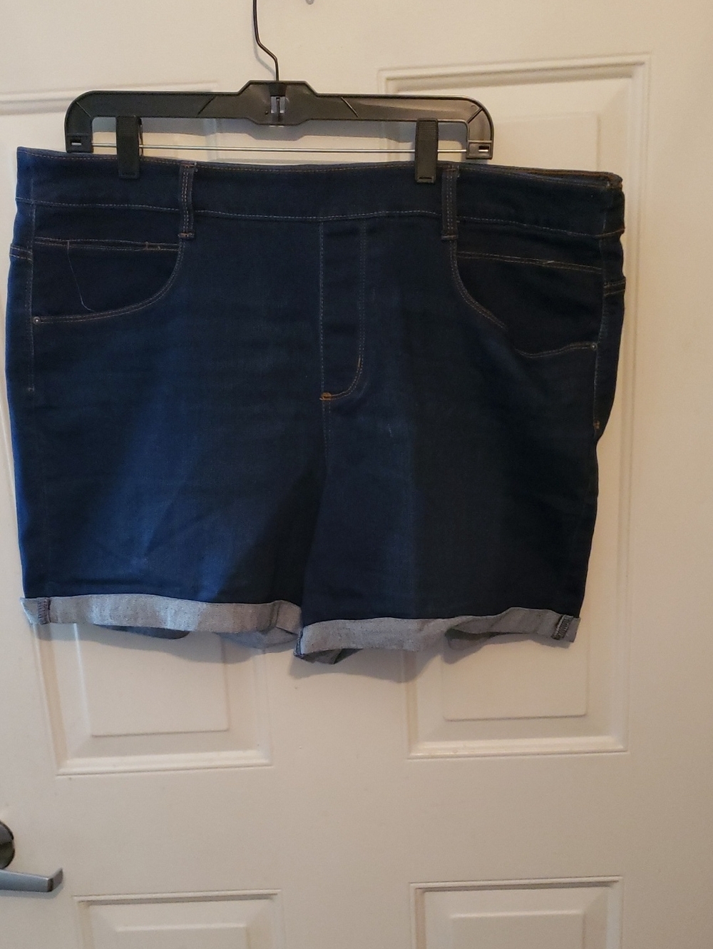 Time and Tru Dark Blue Roll-Cuff Jean Shorts